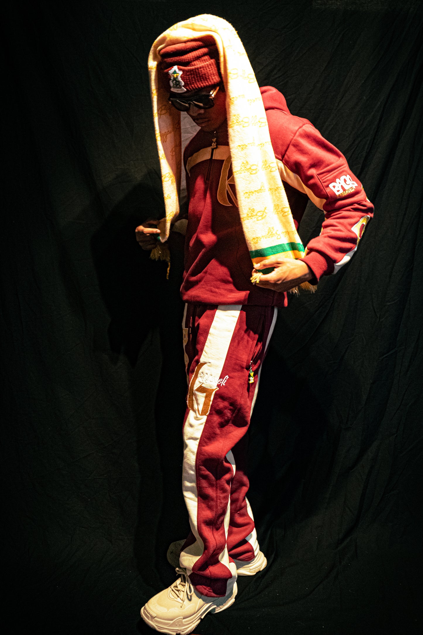 Baggaveli Shiesty Maroon Hoodie set